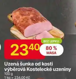 Hruška Kostelecké uzeniny Uzená šunka od kosti výběrová 100 g nabídka