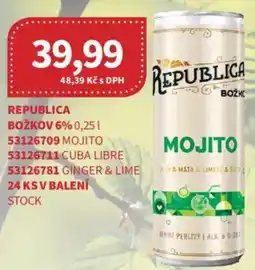Kubík potraviny REPUBLICA BOŽKOV 6% nabídka