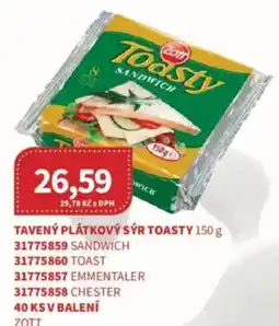 Kubík potraviny ZOTT Tavený plátkový sýr toasty nabídka
