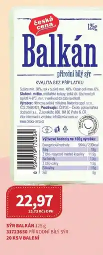 Kubík potraviny Sýr balkán nabídka