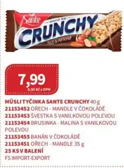 Kubík potraviny Müsli tyčinka sante crunchy nabídka