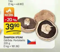 ŽAMPION STEAK Odrůda: Portobello 220 g