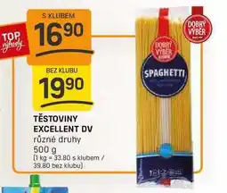 Flop TĚSTOVINY EXCELLENT DV různé druhy 500 g nabídka