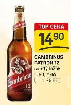 Flop GAMBRINUS PATRON 12 světlý ležák 0,5l nabídka