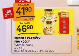 Flop FRISKIES KAPSIČKY PRO KOČKY vybrané druhy 4 x 85 g nabídka