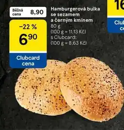 Tesco Hamburgerová bulka se sezamem a černým kmínem, 80 g nabídka