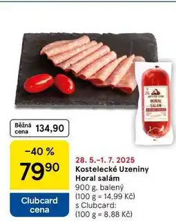 Tesco Kostelecké Uzeniny Horal salám, 900 g nabídka