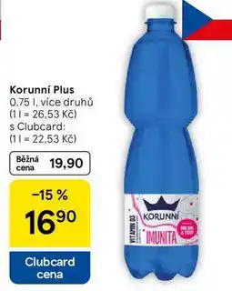 Tesco Korunní Plus, 0.75 l, více druhů nabídka