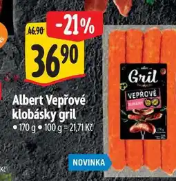 Albert Albert Vepřové klobásky gril 170 g nabídka