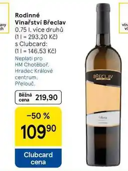 Tesco Rodinné Vinařství Břeclav, 0.75 l, více druhů nabídka