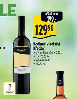 Albert Rodinné vinařství Břeclav 0,75 l nabídka