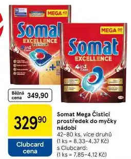 Tesco Somat Mega Čisticí prostředek do myčky nádobí, 42-80 ks nabídka