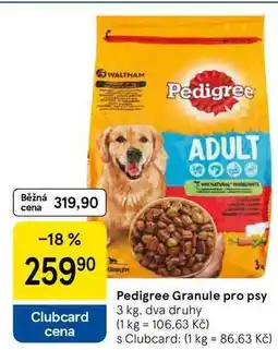 Tesco Pedigree Granule pro psy, 3 kg nabídka