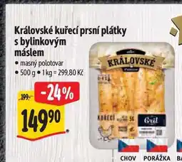 Albert Královské kuřecí prsní plátky s bylinkovým máslem 500 g nabídka