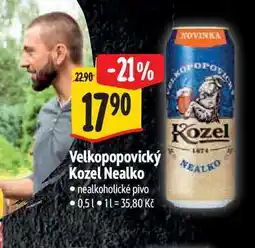Albert Velkopopovický Kozel Nealko 0,5 l nabídka