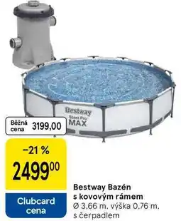 Tesco Bestway Bazén s kovovým rámem, Ø 3.66 m, výška 0.76 m. s čerpadlem nabídka