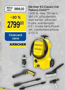 Tesco Kärcher K3 Classic Car Tlakový čistič, 1600 W, max. 120 barů, 380 1/h nabídka