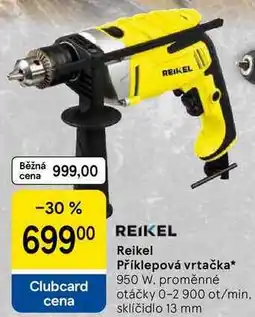 Tesco Reikel Příklepová vrtačka, 950 W. proměnné otáčky 0-2 900 ot/min. sklíčidlo 13 mm nabídka