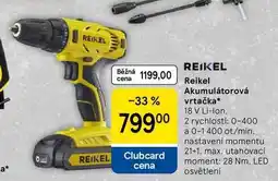 Tesco Reikel Akumulátorová vrtačka, 18 V Li-Ion. 2 rychlosti: 0-400 a 0-1 400 ot/min nabídka