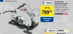 Tesco Powerplus Kotoučová pila, 800 W. průměr kotouče 140 mm. otáčky naprázdno 4 500 ot/min nabídka