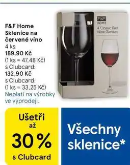 Tesco F&F Home Sklenice na červené víno, 4 ks nabídka