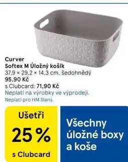 Tesco Curver Softex M Úložný košík, 37,9 x 29.2 x 14.3 cm, šedohnědý nabídka