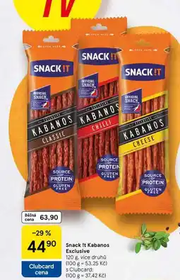 Tesco Snack It Kabanos Exclusive, 120 g, více druhů nabídka