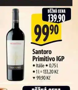 Albert Santoro Primitivo IGP 0,75 l nabídka