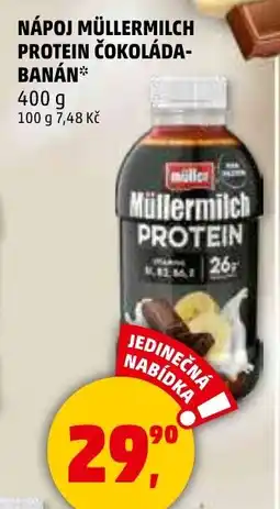 Penny Market Nápoj Müllermilch protein čokoláda- banán nabídka