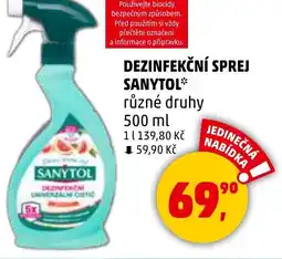 Penny Market SANYTOL Dezinfekční sprej nabídka