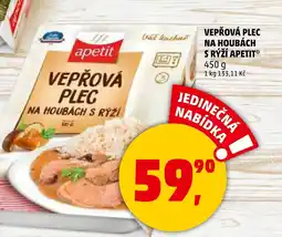 Penny Market Vepřová plec na houbách s rýží apetit nabídka