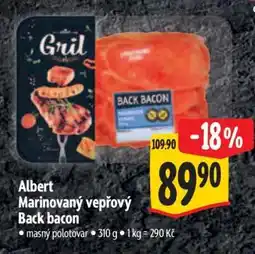 Albert Albert Marinovaný vepřový Back Bacon nabídka