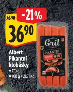 Albert Albert Pikantní klobásky nabídka