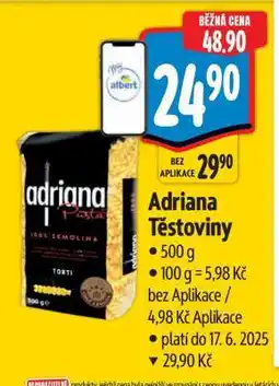 Albert Adriana těstoviny nabídka