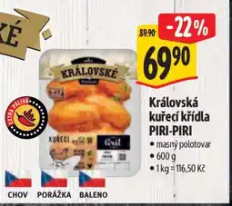 Albert Královská kuřecí křídla PIRI PIRI nabídka