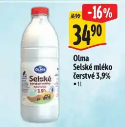 Albert Olma SELSKÉ MLÉKO ČERSTVÉ 3,9 % nabídka