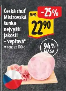 Albert Česká chuť Mistrovská šunka nejvyšší jakosti - vepřová nabídka