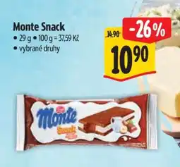 Albert Monte snack nabídka