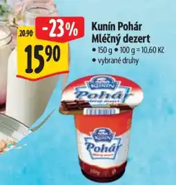 Kunín Pohár mléčný dezert