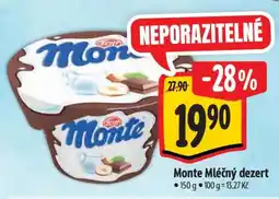 Albert Monte mléčný dezert nabídka