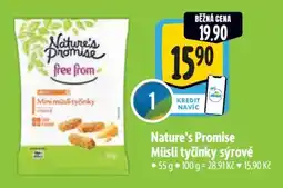 Albert Nature's Promise Müsli tyčinky sýrové nabídka