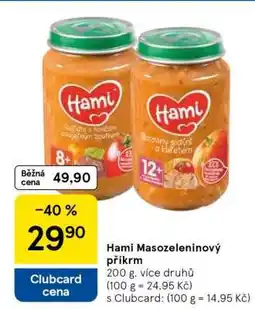 Tesco Hami masozeleninový příkrm nabídka