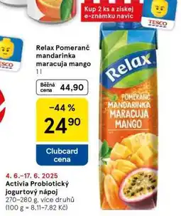 Tesco RELAX pomeranč-mandarinka-maracuja- mango nabídka