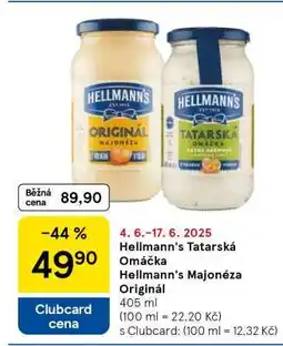 Tesco Hellmann's Tatarská omáčka Hellmann's Majonéza originál nabídka