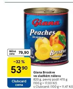 Tesco Giana Broskve ve sladkém nálevu nabídka