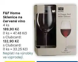 Tesco F&F Home Sklenice na červené víno nabídka
