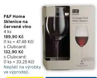 Tesco F&F Home Sklenice na červené víno nabídka