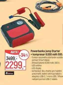 Globus Powerbanka Jump Starter + kompresor 8.000 mAh 500 A nabídka