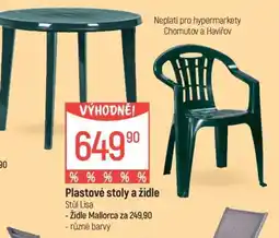 Globus Plastové stoly a židle nabídka