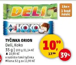 Penny Market Tyčinka Orion Deli, Koko nabídka